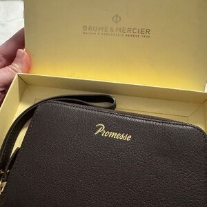 Baume & Mercier Brown Wristlet Clutch